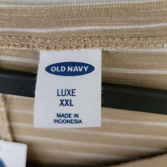 Old Navy Luxe Oversized Slub-Knit Tee Earth Brown Stripe XXL - Picture 5 of 9